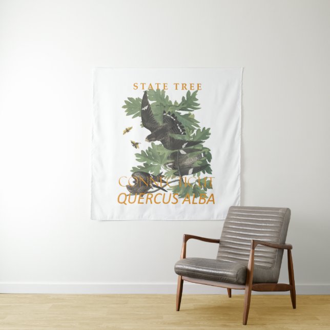 Tenture Territoire du Connecticut Arbre Le Chêne de la Cha (En situation)