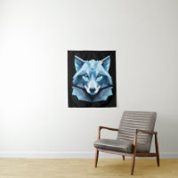 Tête de loup géométrique bleue