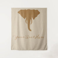 Tête d'éléphant brun chic safari rustique jungle