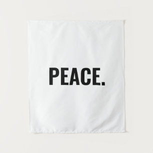 Tenture Texte blanc et noir minimaliste anti-guerre