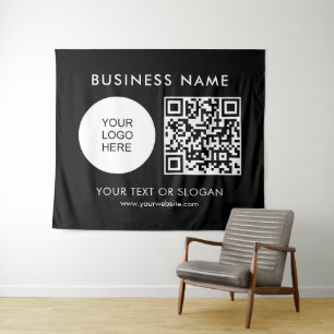 Tenture Texte de logo de code QR Séminaire Fête Événement