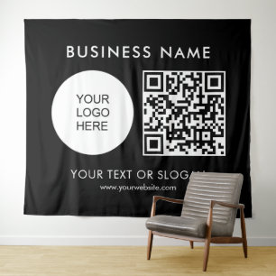 Tenture Texte de logo de code QR Séminaire Fête Evénement