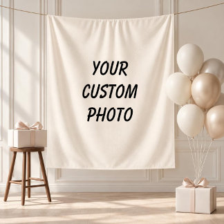 Tenture Texte de photo personnalisé Mariage Baby Shower An