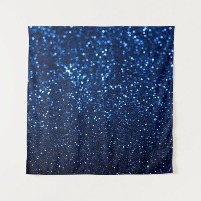 Tenture Texture de paillettes bleues Festive Sparkle (Devant)