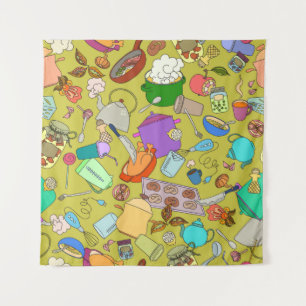 Tenture Texture transparente. Doodles dessinés à la main o