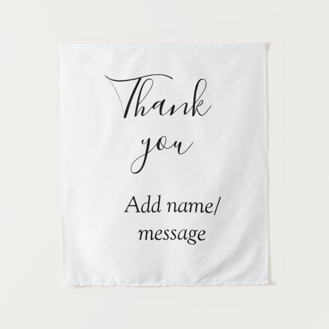 Tenture Thank you add name message simple stylish calligra (Devant)