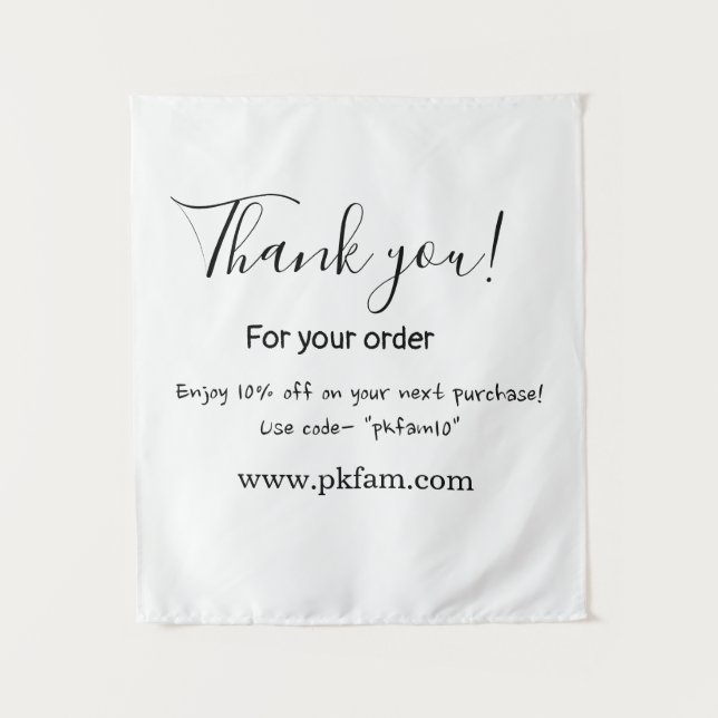 Tenture Thank you for purchase pink family business detail (Devant)