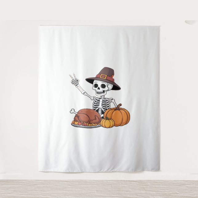 Tenture Thanksgiving X-ray Skeleton Funny Rock Hand Fall L (Devant)
