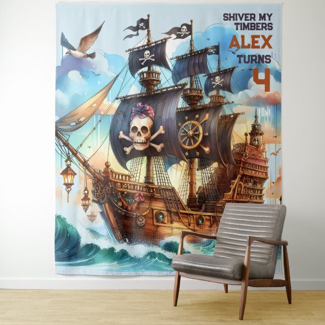 Tenture Thème pirate Frissonne Mes Mâts (En situation)