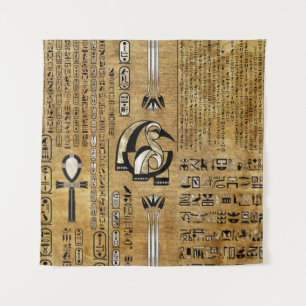 Tenture Thoth - Dieu Djhuty égyptien - Or et Perle