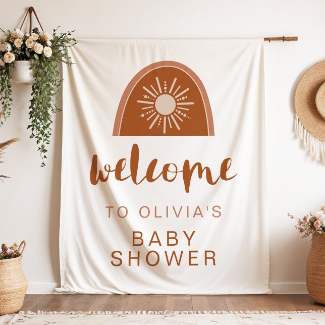Tenture TINLEY Boho Terracotta Arc-en-ciel Baby Shower (Créateur téléchargé)