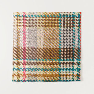 Tenture Tissu à damiers Brown, laine écossaise.