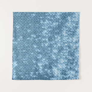 Tenture Tissu de séquence : Séquin bleu ciel.