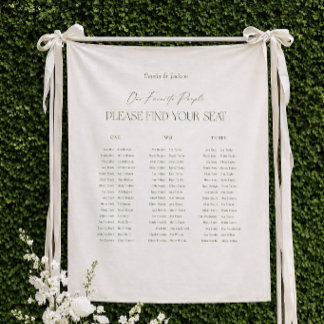 Tenture Tissu pour plan de table de mariage blanc et vert