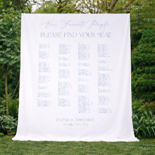 Tenture Tissu Trouvez Votre Place Bleu Plan De Table Maria