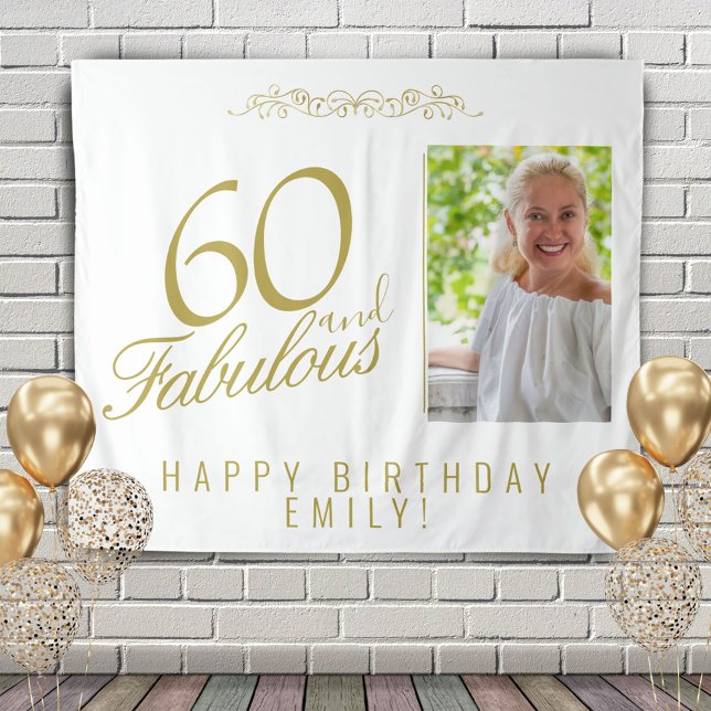 Tenture Toile de fond de photo pour 60 ans et fabuleux 60e (Créateur téléchargé)
