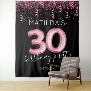Tenture Toile de fond de photo rose moderne pour 30e anniv