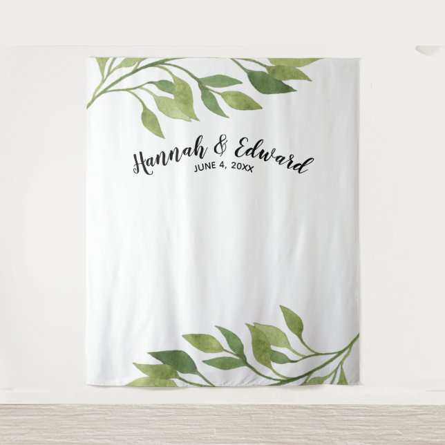 Tenture toile de fond mariage, photo prop, botanique sur m (Devant)