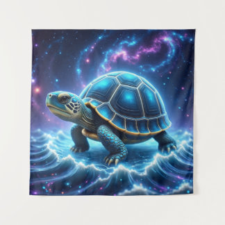 Tenture Tortue bleue galactique
