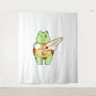 Tenture Tortue Comme Coiffeur Avec Ciseaux