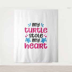 Tenture Tortue de mer Valentines Jour