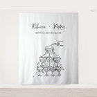 Tour de champagne dessinée à la main Backdrop Cabi