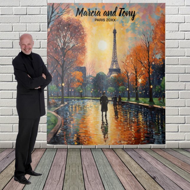 Tenture Tour Eiffel et belle rue Paris En toile de fond (Créateur téléchargé)