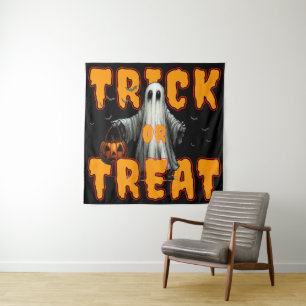 Tenture tour ou friandise halloween épouvantable fantôme c