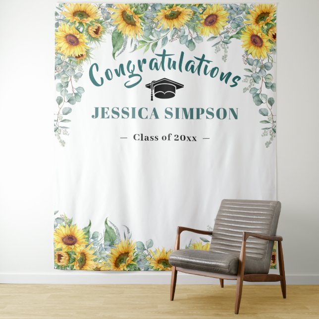 Tenture Tournesol moderne Eucalyptus Photo Grad fond (En situation)