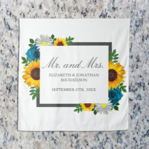 Tenture Tournesol Rose Daisy Floral Mariage