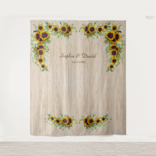 Tenture Tournesols vintages Mariage Bois clair Bois Photo