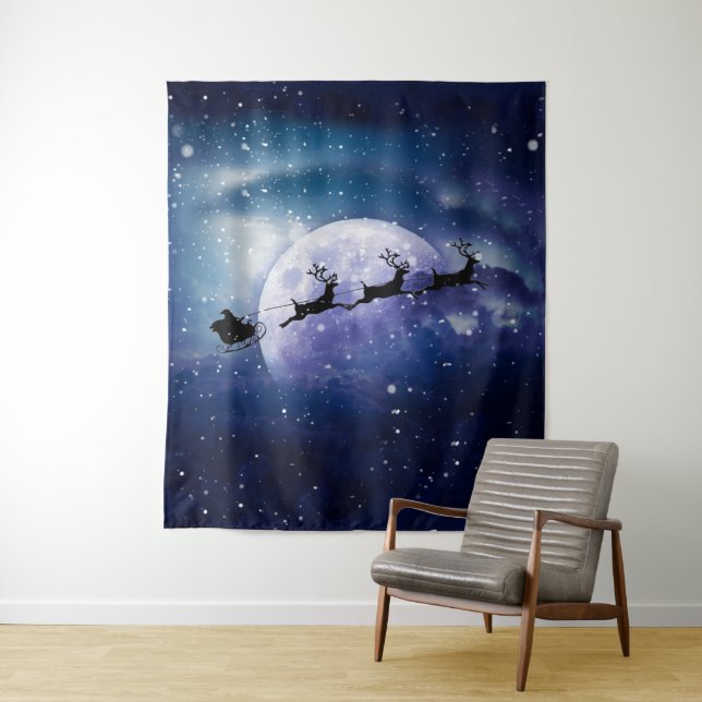 Tenture Traîneau du Père Noël | Galaxie Fantastique Ciel d (En situation)