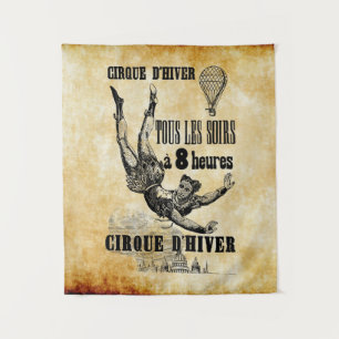Tenture Trapèze volant Acrobat du Cirque de France Art Vin