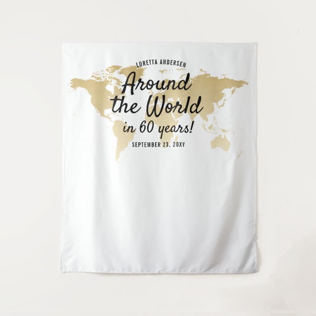 Tenture Travel Theme World Map Around the World Backdrop (Devant)