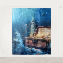 Treasure Pirate Treasure Gold Tapestry