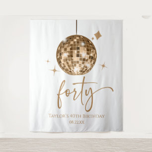 Tenture Trente Boule Disco Dorée Fête d'anniversaire 40 an