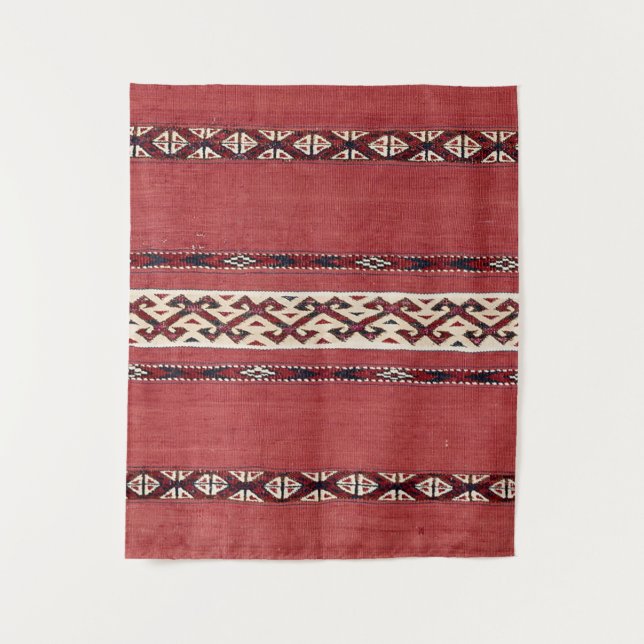 Tenture Triangle Striangle Kilim IV Rouge Noir Blanc  (Devant)