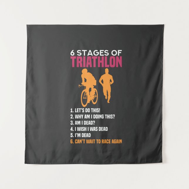 Tenture Triathlon - 6 Étapes Du Triathlon (Devant)