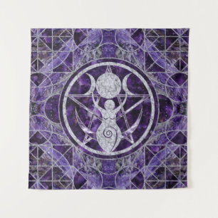 Tenture Triple Moon - Déesse - Améthyste et Argent