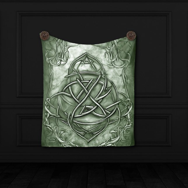 Tenture Triquetra Trinity Sage de noeud Vert Faux Metallic (Créateur téléchargé)