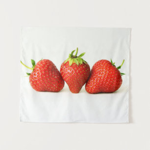 Tenture Trois fraises sur blanc wtcna