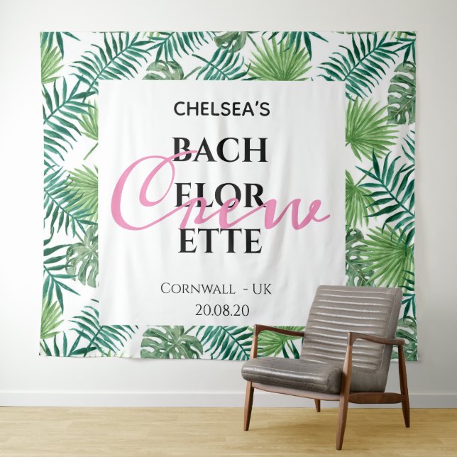Tenture Tropical Palm Bachelorette Crew Party (En situation (horizontale))