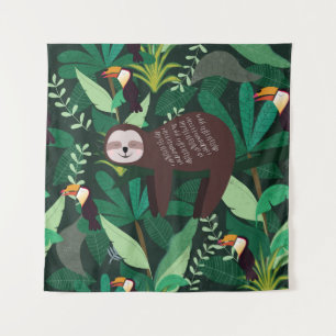 Tenture Tropical Sloth : Cartoon Motif sans couture