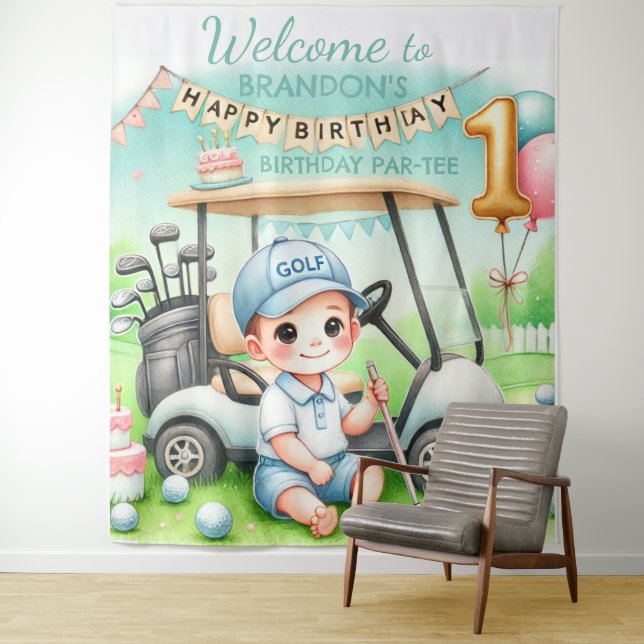 Tenture Trou en un 1er anniversaire Boy Golf Par tee (En situation)