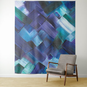 Tenture Trucs Abstraits en bleu, Turquoise et violet