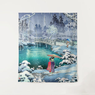 Tenture Tsuchiya Koitsu - Neige de printemps à Maruyama