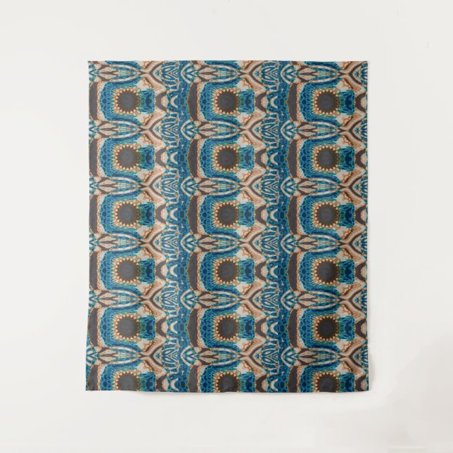 Tenture Turquoise Gold Sun Southwestern Art (Devant)