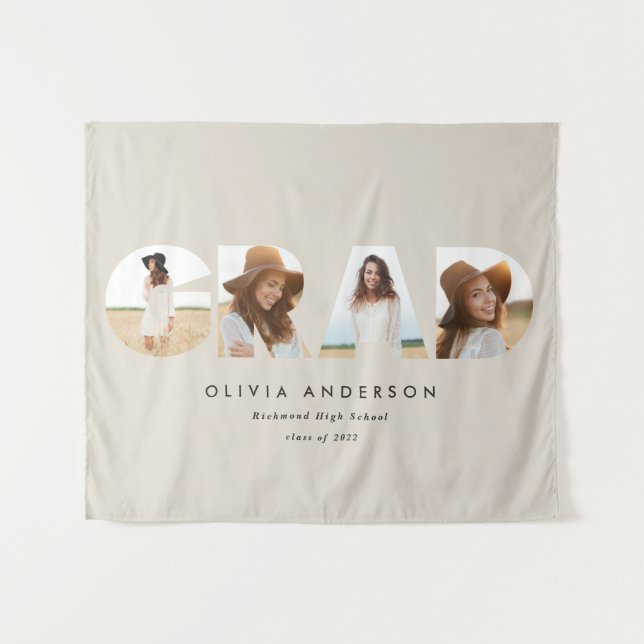 Tenture Typographie géométrique moderne diplôme d'arc phot (Devant (Horizontal))