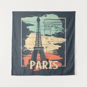 Tenture Typographie parisienne : affiche Eiffel abstraite.