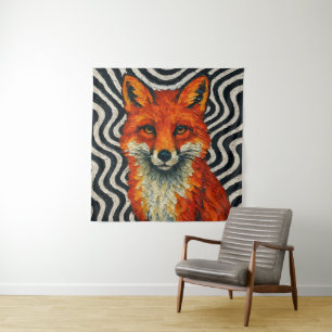 Tenture Un beau renard rouge